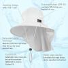 imageSukeen Cooling Sun Hat for Men Women UPF50 Wide Brim Fishing Hat with Neck Flap Adjustable Foldable Bucket Hat for HikingWhite