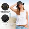 imageSukeen Cotton Bucket Hat for Men Women Adjustable Knob Sun Hat UPF 50 Wide Brim Fishing Hat for Walking Daily OutdoorBlack