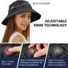 imageSukeen Cotton Bucket Hat for Men Women Adjustable Knob Sun Hat UPF 50 Wide Brim Fishing Hat for Walking Daily OutdoorBlack