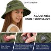 imageSukeen Cotton Bucket Hat for Men Women Adjustable Knob Sun Hat UPF 50 Wide Brim Fishing Hat for Walking Daily OutdoorGreen
