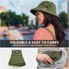 imageSukeen Cotton Bucket Hat for Men Women Adjustable Knob Sun Hat UPF 50 Wide Brim Fishing Hat for Walking Daily OutdoorGreen