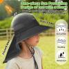 imageSukeen Kids Sun Hats with Neck Flap for Girls BoysLightweight Kids Beach Hat QuickDrying Fishing Hat for OutdoorsBlack
