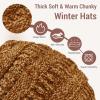 imageSukeen Knit Beanie Hat for Women Thick Fleece Lined Winter Hat Warm Skull Cap Fashionable Knit Hat for OutdoorBrown