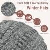 imageSukeen Knit Beanie Hat for Women Thick Fleece Lined Winter Hat Warm Skull Cap Fashionable Knit Hat for OutdoorGrey