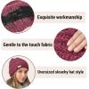 imageSukeen Knit Beanie Hat for Women Thick Fleece Lined Winter Hat Warm Skull Cap Fashionable Knit Hat for OutdoorRed