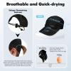 imageSukeen Lightweight Sun Hat for Women MenQuick Drying Baseball Cap UPF50 Running Hats Foldable Sport Cap for Outdoor DailyBlack