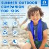 imageSukeen Mini Cooling Towel for Kids31 quotx9Ice TowelSoft Breathable Cool TowelMicrofiber Cold Towel for Boys and Girls for SportsRunningExerciseSchool and More Activities 4PackLight GrayLake BlueTreasure BlueGreen