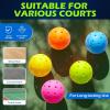imageSukeen Outdoor Pickleball Balls 40 Holes High Bounce True Flight Pickleball Ball High Visibility Outdoor Pickleballs High Elasticity Pickle Balls with Mesh BagRose Red  Neon Green  Blue  Orange