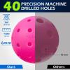 imageSukeen Outdoor Pickleball Balls 40 Holes High Bounce True Flight Pickleball Ball High Visibility Outdoor Pickleballs High Elasticity Pickle Balls with Mesh Bagc Rose Red20