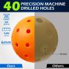 imageSukeen Outdoor Pickleball Balls 40 Holes High Bounce True Flight Pickleball Ball High Visibility Outdoor Pickleballs High Elasticity Pickle Balls with Mesh BagRose Red  Neon Green  Blue  Orange