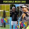 imageSukeen Outdoor Pickleball Balls with Mesh Bag 40 Holes Pickleball Balls Outdoor High Bounce Pickle Balls for All Style Pickleball PaddlesNeon GreenBlueRose RedOrange