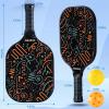 imageSukeen Pickleball Paddles Set of 2 Fiberglass Surface Pickleball Set with Pickleball Rackets Pickle Ball Paddle Set for Men WomenA Yellow Graffiti