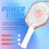 imageSukeen Pickleball Paddles Set of 2 Frosted Cloth Texture Surface Pickleball Paddle Pickleball Set13mm Fiberglass Pickle Ball Rackets 2 Pack Elongated Handle 4 Balls Eraser Brown