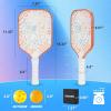 imageSukeen Pickleball Paddles Set of 2 Frosted Cloth Texture Surface Pickleball Paddle Pickleball Set13mm Fiberglass Pickle Ball Rackets 2 Pack Elongated Handle 4 Balls Eraser Brown