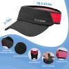 imageSukeen Sports Sun Visor Men Women Lightweight Portable Cooling Stretchy Visor Hat for Running Golf Daily WearBlackRed