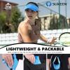 imageSukeen Sports Sun Visor Men Women Lightweight Portable Cooling Stretchy Visor Hat for Running Golf Daily WearLight Blue