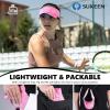 imageSukeen Sports Sun Visor Men Women Lightweight Portable Cooling Stretchy Visor Hat for Running Golf Daily WearPink