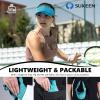 imageSukeen Sports Sun Visor Men Women Lightweight Portable Cooling Stretchy Visor Hat for Running Golf Daily WearTeal Blue