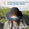 imageSukeen Sun Hat for Men Women Wide Brim Fishing Hat with Adjustable Knob UPF 50 Boonie Hat for Hiking Gardening SafariBlack