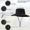 imageSukeen Sun Hat for Men Women Wide Brim Fishing Hat with Adjustable Knob UPF 50 Boonie Hat for Hiking Gardening SafariBlack
