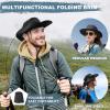 imageSukeen Sun Hat for Men Women Wide Brim Fishing Hat with Adjustable Knob UPF 50 Boonie Hat for Hiking Gardening SafariBlack