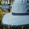 imageSukeen Wide Brim Sun Hats for Men Women Lightweight Fishing Hat UPF50 Foldable Bucket hat for Fishing Hiking BeachAzure
