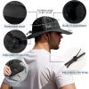 imageSukeen Wide Brim Sun Hats for Men Women Lightweight Fishing Hat UPF50 Foldable Bucket hat for Fishing Hiking BeachBlack