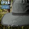 imageSukeen Wide Brim Sun Hats for Men Women Lightweight Fishing Hat UPF50 Foldable Bucket hat for Fishing Hiking BeachDark Grey