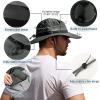 imageSukeen Wide Brim Sun Hats for Men Women Lightweight Fishing Hat UPF50 Foldable Bucket hat for Fishing Hiking BeachDark Grey