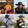 imageSukeen Wide Brim Sun Hats for Men Women Lightweight Fishing Hat UPF50 Foldable Bucket hat for Fishing Hiking BeachKhaki