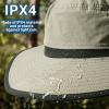 imageSukeen Wide Brim Sun Hats for Men Women Lightweight Fishing Hat UPF50 Foldable Bucket hat for Fishing Hiking BeachKhaki
