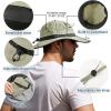 imageSukeen Wide Brim Sun Hats for Men Women Lightweight Fishing Hat UPF50 Foldable Bucket hat for Fishing Hiking BeachKhaki
