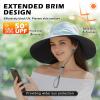 imageSukeen Wide Brim Sun Hats for Women Men Double Sided Wearing Fishing Hats UPF50 Cooling Bucket Hat for Beach Hiking OutdoorLight Blue