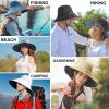 imageSukeen Wide Brim Sun Hats for Women Men Double Sided Wearing Fishing Hats UPF50 Cooling Bucket Hat for Beach Hiking OutdoorRed