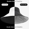imageSukeen Wide Brim Sun Hats for Women Men Double Sided Wearing Fishing Hats UPF50 Cooling Bucket Hat for Beach Hiking OutdoorWhite