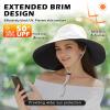 imageSukeen Wide Brim Sun Hats for Women Men Double Sided Wearing Fishing Hats UPF50 Cooling Bucket Hat for Beach Hiking OutdoorWhite