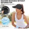 imageSukeen Wide Brim Sun Visor Hat for Women MenUPF50 Seamless Sun Hats Foldable Ponytail Beach Hats for Daily Outdoor SportBlack
