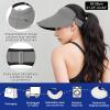 imageSukeen Wide Brim Sun Visor Hat for Women MenUPF50 Seamless Sun Hats Foldable Ponytail Beach Hats for Daily Outdoor SportDark Gray