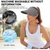 imageSukeen Wide Brim Sun Visor Hat for Women MenUPF50 Seamless Sun Hats Foldable Ponytail Beach Hats for Daily Outdoor SportDark Gray