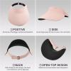 imageSukeen Wide Brim Sun Visor Hat for Women MenUPF50 Seamless Sun Hats Foldable Ponytail Beach Hats for Daily Outdoor SportPink