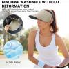 imageSukeen Wide Brim Sun Visor Hat for Women MenUPF50 Seamless Sun Hats Foldable Ponytail Beach Hats for Daily Outdoor SportWarm Gray