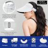 imageSukeen Wide Brim Sun Visor Hat for Women MenUPF50 Seamless Sun Hats Foldable Ponytail Beach Hats for Daily Outdoor SportWhite