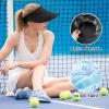 imageSukeen Wide Brim Sun Visor Hat for WomenUPF50 Seamless Sun Hats Lightweight Sports Cap Foldable Ponytail Hat for OutdoorBlack