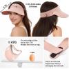 imageSukeen Wide Brim Sun Visor Hat for WomenUPF50 Seamless Sun Hats Lightweight Sports Cap Foldable Ponytail Hat for OutdoorLight Pink