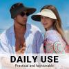 imageSukeen Wide Brim Sun Visor for Women Men UPF50 Seamless Foldable Hats Adjustable Ponytail Beach Hats for Golf Daily OutdoorBeige