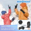 imageSukeen Windproof Kids Winter Gloves Soft Warm Touchscreen AntiSlip Boys Winter Gloves for Kids Boys Girls Youth Snow Ski Running Cycling OutdoorBlack