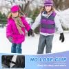 imageSukeen Windproof Kids Winter Gloves Soft Warm Touchscreen AntiSlip Boys Winter Gloves for Kids Boys Girls Youth Snow Ski Running Cycling OutdoorBlack