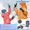 imageSukeen Windproof Kids Winter Gloves Soft Warm Touchscreen AntiSlip Boys Winter Gloves for Kids Boys Girls Youth Snow Ski Running Cycling OutdoorGray