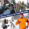 imageSukeen Windproof Winter Gloves for Cold Weather Soft Warm Touchscreen AntiSlip Mens Winter Gloves for Running Driving Cycling Hiking Biking Outdoor Sports Daily WorkGray