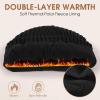 imageSukeen Winter Beanie for Men Women Fleece Lined Soft Warm Winter Hat Waterproof Cuffed Skull Cap for Cold WeatherBlack